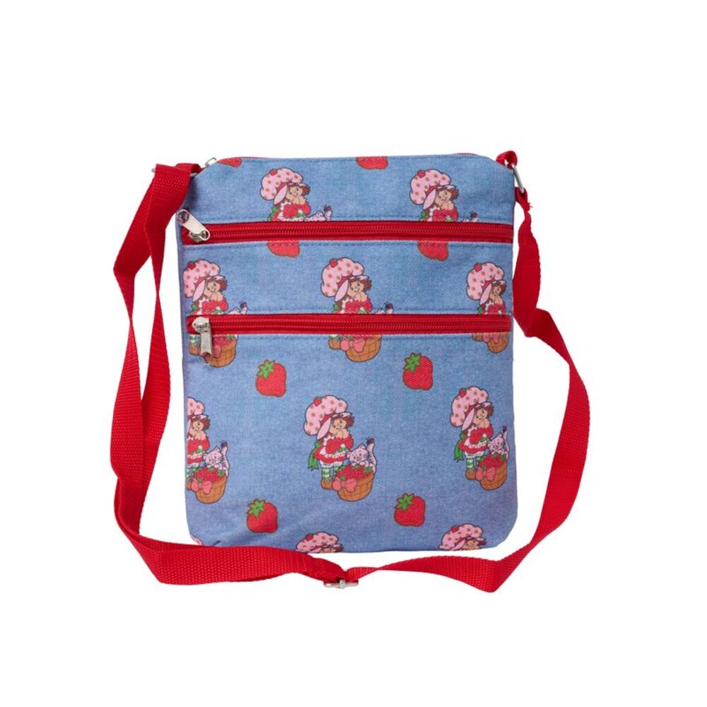 New Women's Strawberry Shortcake Crossbody Bag Purse Retro Nostalgia Faux Denim